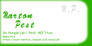 marton pest business card